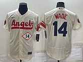 Angels 14 Tyler Wade Cream Nike 2022 City Connect Flexbase Jersey,baseball caps,new era cap wholesale,wholesale hats